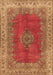 Machine Washable Medallion Brown Traditional Rug, wshtr4617brn
