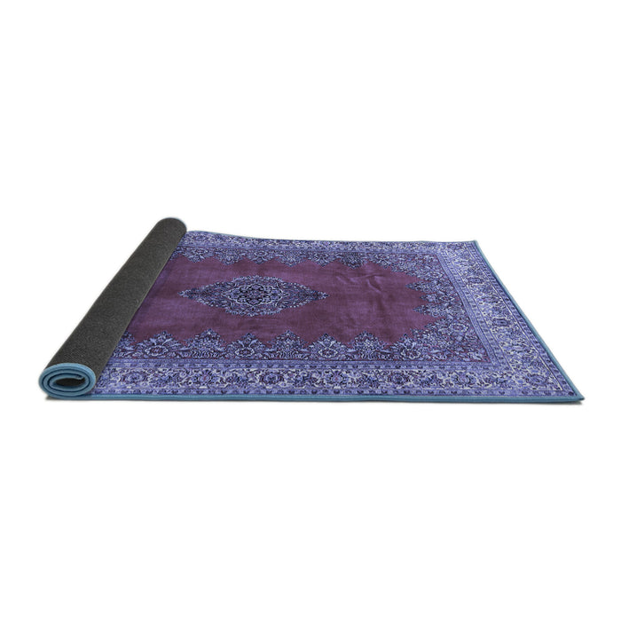 Sideview of Medallion Blue Traditional Rug, tr4617blu