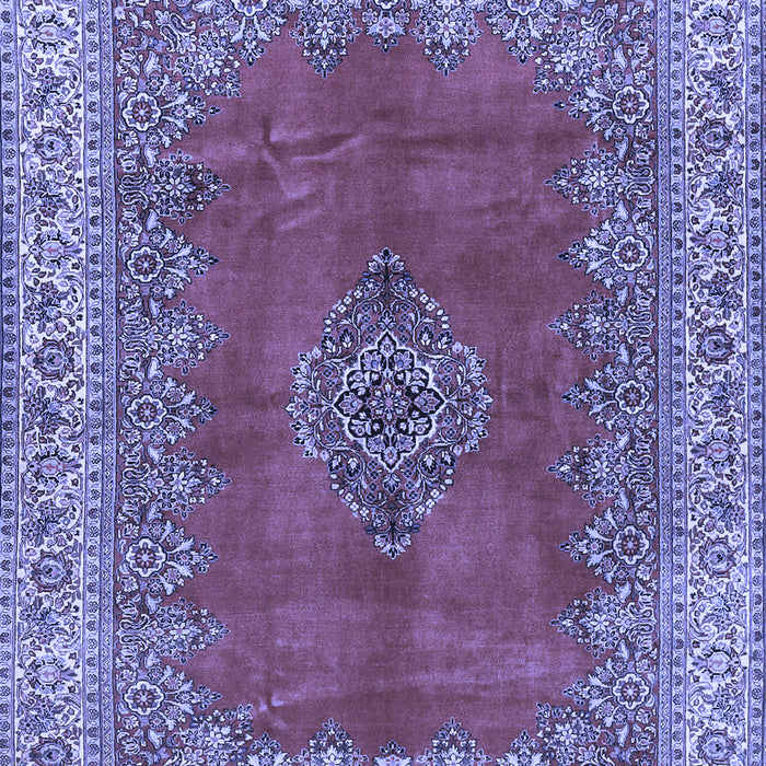 Machine Washable Medallion Blue Traditional Rug, wshtr4617blu