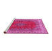 Sideview of Machine Washable Medallion Pink Traditional Rug, wshtr4617pnk