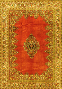 Medallion Yellow Traditional Rug, tr4617yw