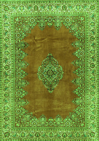 Medallion Green Traditional Rug, tr4617grn