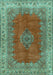 Medallion Turquoise Traditional Rug, tr4617turq