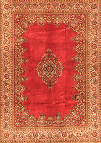 Medallion Orange Traditional Rug, tr4617org