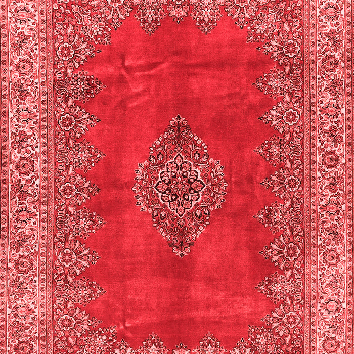Machine Washable Medallion Red Traditional Rug, wshtr4617red