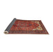 Sideview of Traditional Orange Salmon Pink Persian Rug, tr4618