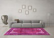 Machine Washable Persian Pink Traditional Rug in a Living Room, wshtr4618pnk