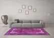 Machine Washable Persian Purple Traditional Area Rugs in a Living Room, wshtr4618pur