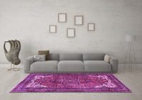 Machine Washable Persian Purple Traditional Rug, wshtr4618pur