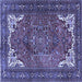 Square Persian Blue Traditional Rug, tr4618blu