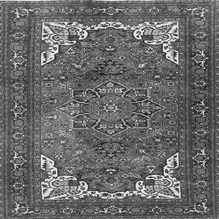 Round Machine Washable Persian Gray Traditional Rug, wshtr4618gry
