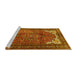 Sideview of Machine Washable Persian Yellow Traditional Rug, wshtr4618yw