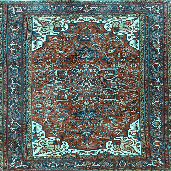 Square Machine Washable Persian Light Blue Traditional Rug, wshtr4618lblu