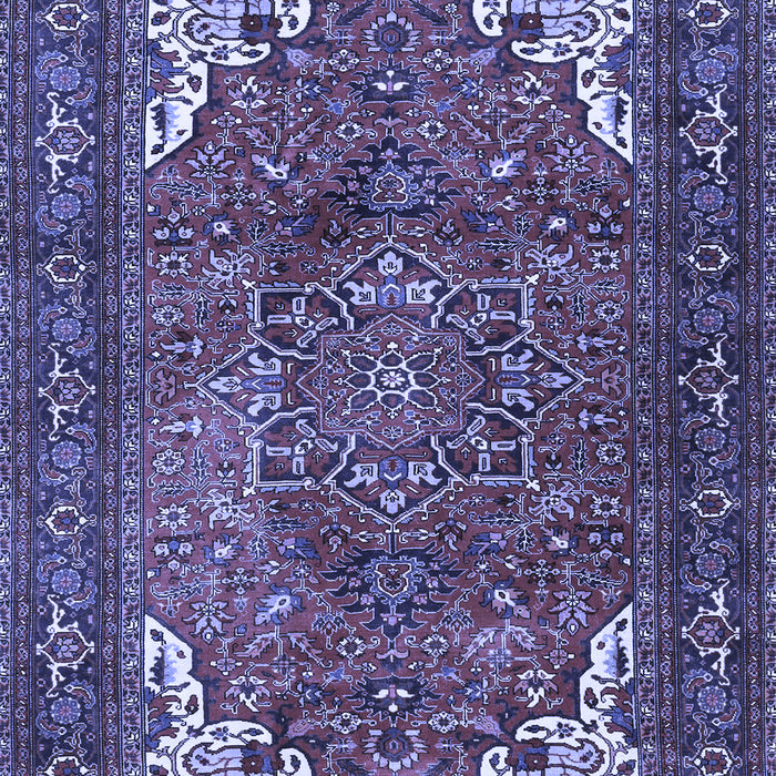 Machine Washable Persian Blue Traditional Rug, wshtr4618blu