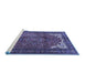 Sideview of Machine Washable Persian Blue Traditional Rug, wshtr4618blu