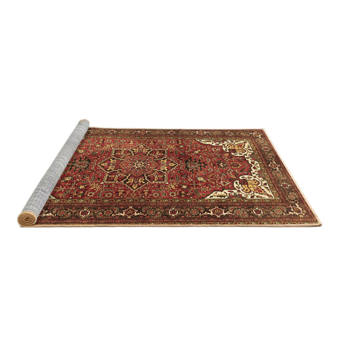 Sideview of Machine Washable Persian Brown Traditional Rug, wshtr4618brn