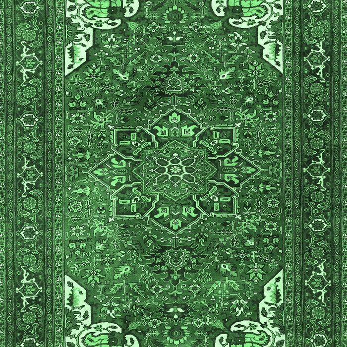 Machine Washable Persian Emerald Green Traditional Area Rugs, wshtr4618emgrn