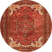 Square Persian Orange Traditional Rug, tr4618org