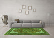 Machine Washable Persian Green Traditional Area Rugs in a Living Room,, wshtr4618grn