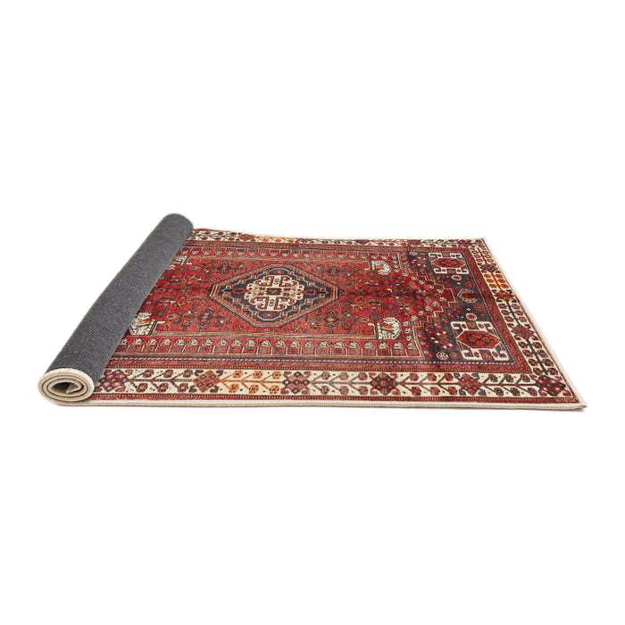 Sideview of Traditional Light Copper Gold Persian Rug, tr4619