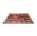 Sideview of Machine Washable Traditional Light Copper Gold Rug, wshtr4619