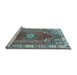 Sideview of Machine Washable Persian Light Blue Traditional Rug, wshtr4619lblu