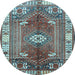 Round Persian Light Blue Traditional Rug, tr4619lblu