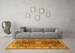 Machine Washable Persian Yellow Traditional Rug in a Living Room, wshtr4619yw