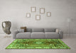 Machine Washable Persian Green Traditional Area Rugs in a Living Room,, wshtr4619grn