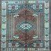 Square Persian Light Blue Traditional Rug, tr4619lblu