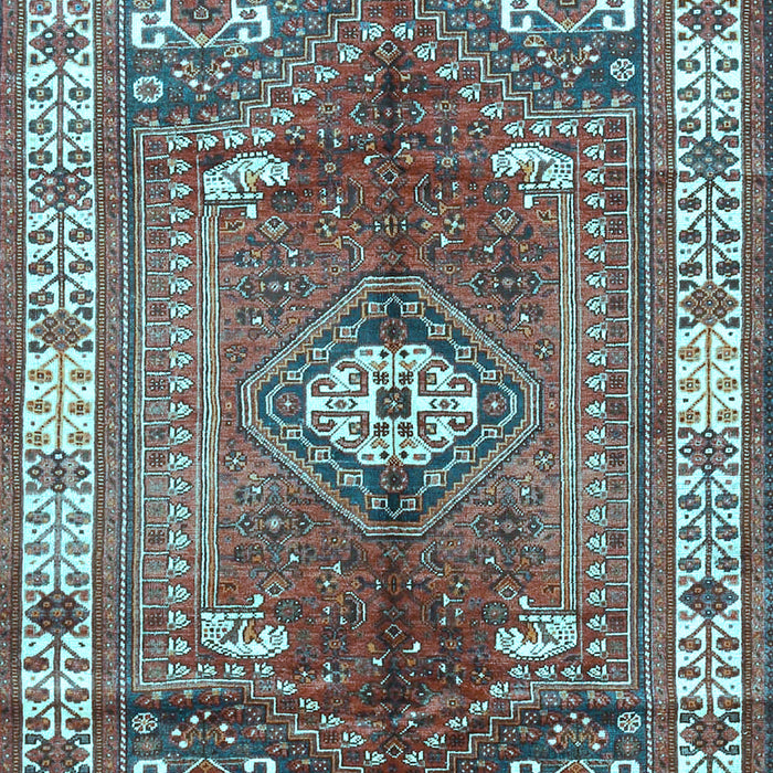 Machine Washable Persian Light Blue Traditional Rug, wshtr4619lblu
