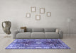 Machine Washable Persian Blue Traditional Rug in a Living Room, wshtr4619blu