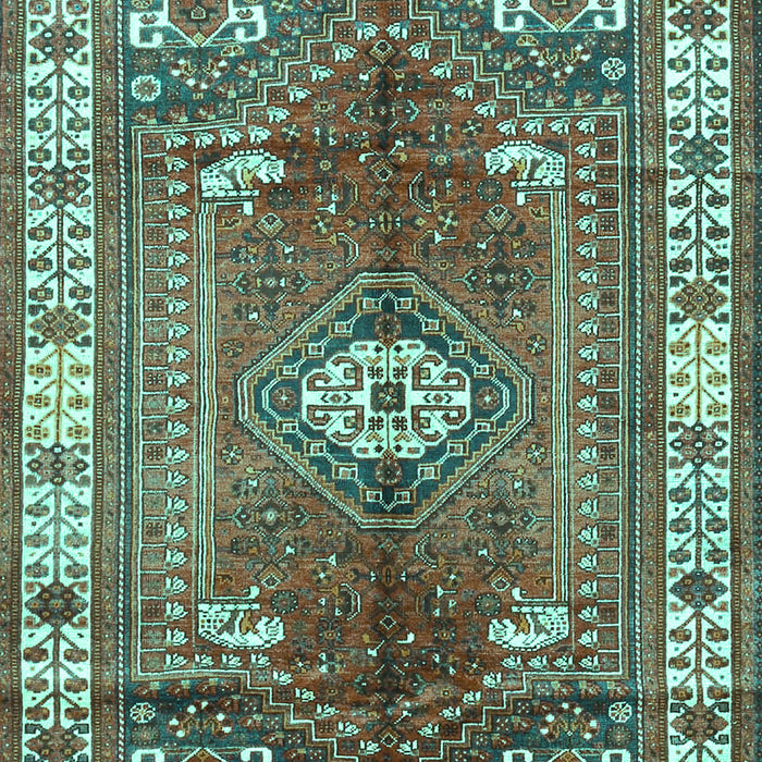 Machine Washable Persian Turquoise Traditional Area Rugs, wshtr4619turq