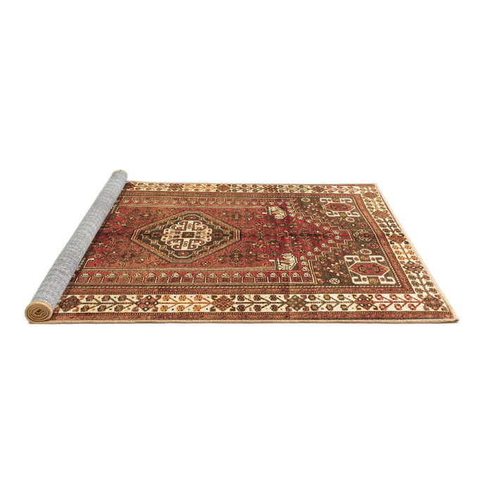 Sideview of Machine Washable Persian Brown Traditional Rug, wshtr4619brn