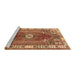 Sideview of Machine Washable Persian Brown Traditional Rug, wshtr4619brn