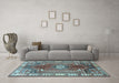 Machine Washable Persian Light Blue Traditional Rug in a Living Room, wshtr4619lblu