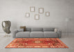 Machine Washable Persian Orange Traditional Area Rugs in a Living Room, wshtr4619org