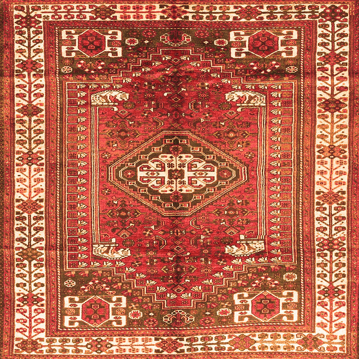 Serging Thickness of Persian Orange Traditional Rug, tr4619org