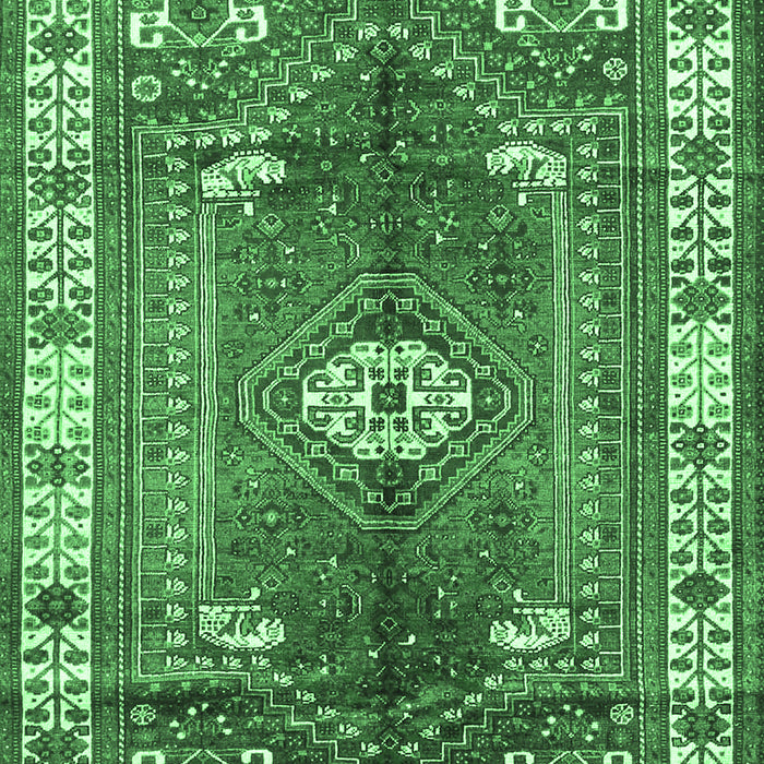 Machine Washable Persian Emerald Green Traditional Area Rugs, wshtr4619emgrn