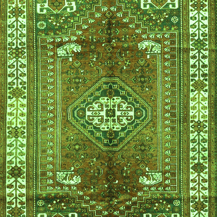 Serging Thickness of Machine Washable Persian Green Traditional Area Rugs, wshtr4619grn