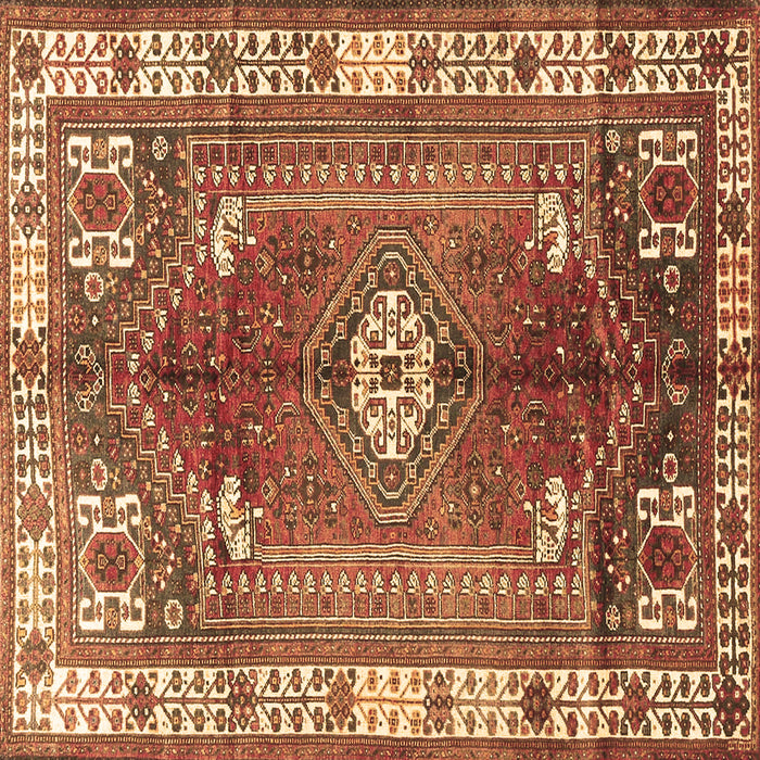 Square Machine Washable Persian Brown Traditional Rug, wshtr4619brn
