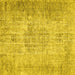 Square Persian Yellow Traditional Rug, tr461yw