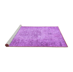 Sideview of Machine Washable Persian Purple Traditional Area Rugs, wshtr461pur