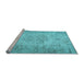 Sideview of Machine Washable Persian Light Blue Traditional Rug, wshtr461lblu