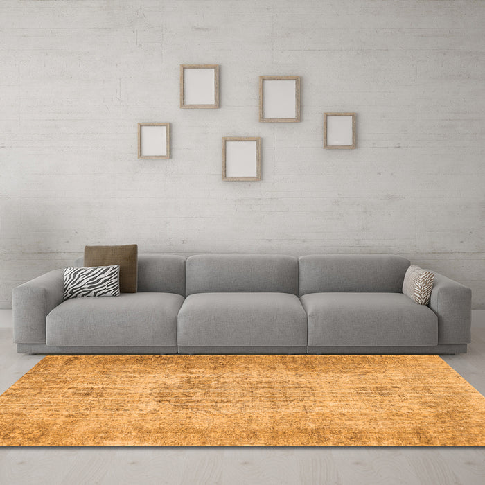 Machine Washable Persian Orange Traditional Area Rugs in a Living Room, wshtr461org