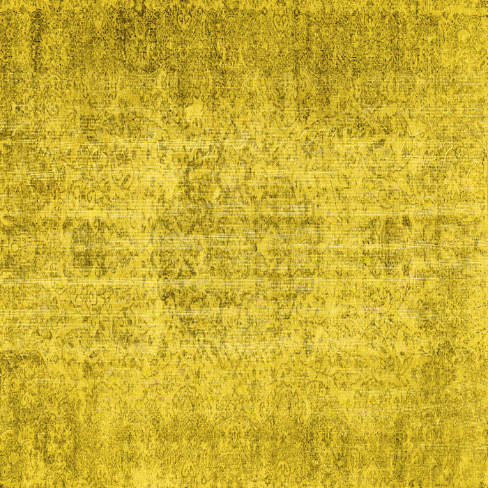 Square Machine Washable Persian Yellow Traditional Rug, wshtr461yw