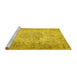 Sideview of Machine Washable Persian Yellow Traditional Rug, wshtr461yw
