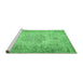 Sideview of Machine Washable Persian Emerald Green Traditional Area Rugs, wshtr461emgrn