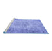 Sideview of Machine Washable Persian Blue Traditional Rug, wshtr461blu