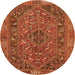 Square Persian Orange Traditional Rug, tr4620org